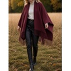 image:imageCicy Bell Womens Fringe Shawl Wraps Warm Fall Winter Sweaters 2026Wine Red