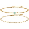 image:imageCicy Bell Ankle Bracelets for Women 18K Gold Layered Anklets Non TarnishGold