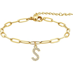 image:imageCicy Bell Ankle Bracelets for Women 18K Gold Layered Anklets Non TarnishStyle BInitial S Gold