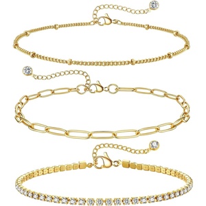 image:imageCicy Bell Ankle Bracelets for Women 18K Gold Layered Anklets Non TarnishStyle CGold B