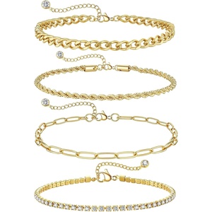image:imageCicy Bell Ankle Bracelets for Women 18K Gold Layered Anklets Non TarnishStyle CGold F