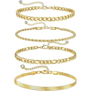 image:imageCicy Bell Ankle Bracelets for Women 18K Gold Layered Anklets Non TarnishStyle CGold G