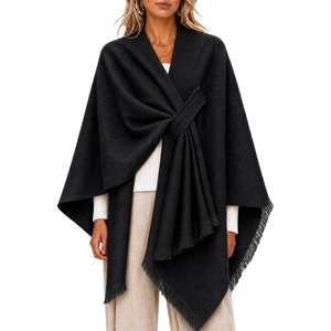 image:imageCicy Bell Womens Elegant Shawl Wraps Soft Open Front Poncho SweaterBlack