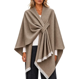 image:imageCicy Bell Womens Elegant Shawl Wraps Soft Open Front Poncho SweaterKhaki