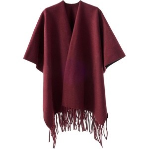 image:imageCicy Bell Womens Fringe Shawl Wraps Warm Fall Winter Sweaters 2026Wine Red