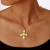 image:imageCicy Bell Cross Necklace for Women 18K Gold Plated Enamel Christian PendantGoldB