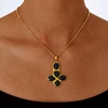 image:imageCicy Bell Cross Necklace for Women 18K Gold Plated Enamel Christian PendantGoldC