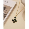 image:imageCicy Bell Cross Necklace for Women 18K Gold Plated Enamel Christian PendantGoldC