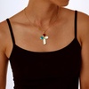 image:imageCicy Bell Cross Necklace for Women 18K Gold Plated Enamel Christian PendantGoldD