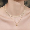 image:imageCicy Bell Womens Four Point Star Necklace Sets Double Layer Chain 18k Gold Plated Cubic Zirconia Mother of Pearl Lucky Pendant Necklace