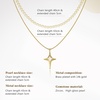 image:imageCicy Bell Womens Four Point Star Necklace Sets Double Layer Chain 18k Gold Plated Cubic Zirconia Mother of Pearl Lucky Pendant Necklace