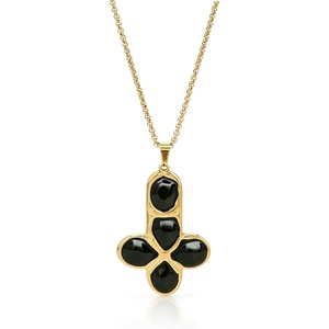 image:imageCicy Bell Cross Necklace for Women 18K Gold Plated Enamel Christian PendantGoldC
