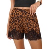 image:imageCicy Bell Womens Satin Silk Lace Trim Shorts Low Rise Mini Pj Bottoms Y2KLeopard Brown