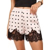 image:imageCicy Bell Womens Satin Silk Lace Trim Shorts Low Rise Mini Pj Bottoms Y2KPolka Dot Beige