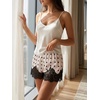 image:imageCicy Bell Womens Satin Silk Lace Trim Shorts Low Rise Mini Pj Bottoms Y2KPolka Dot Beige