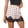 image:imageCicy Bell Womens Satin Silk Lace Trim Shorts Low Rise Mini Pj Bottoms Y2KPolka Dot Beige