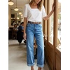 image:imageCicy Bell Womens Cropped Wide Leg Jeans Cuffed Barrel Denim Pants Blue