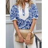 image:imageCicy Bell Womens Floral Puff Sleeve Tops Dressy Casual Boutique ShirtsNavy