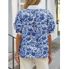 image:imageCicy Bell Womens Floral Puff Sleeve Tops Dressy Casual Boutique ShirtsNavy