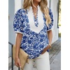 image:imageCicy Bell Womens Floral Puff Sleeve Tops Dressy Casual Boutique ShirtsNavy