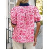 image:imageCicy Bell Womens Floral Puff Sleeve Tops Dressy Casual Boutique ShirtsRose Red