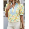 image:imageCicy Bell Womens Floral Puff Sleeve Tops Dressy Casual Boutique ShirtsYellow