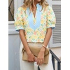 image:imageCicy Bell Womens Floral Puff Sleeve Tops Dressy Casual Boutique ShirtsYellow