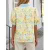 image:imageCicy Bell Womens Floral Puff Sleeve Tops Dressy Casual Boutique ShirtsYellow