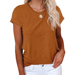image:imageCicy Bell Womens Short Sleeve Tshirts Loose Casual Summer Basic Tees TopsBrown