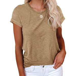 image:imageCicy Bell Womens Short Sleeve Tshirts Loose Casual Summer Basic Tees TopsKhaki