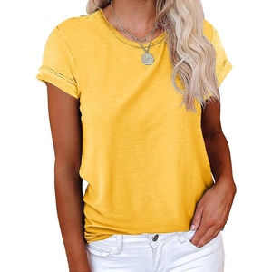 image:imageCicy Bell Womens Short Sleeve Tshirts Loose Casual Summer Basic Tees TopsPastel Yellow