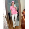 image:imageCicy Bell Women Puff Sleeve Peplum Blouse Ruffle Vneck Summer Babydoll TopsPink