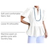 image:imageCicy Bell Women Puff Sleeve Peplum Blouse Ruffle Vneck Summer Babydoll TopsWhite