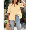 image:imageCicy Bell Womens Peplum Button Down Blouse Summer Vneck Flowy Babydoll TopsBeige