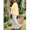 image:imageCicy Bell Womens Peplum Button Down Blouse Summer Vneck Flowy Babydoll TopsBeige