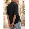 image:imageCicy Bell Womens Peplum Button Down Blouse Summer Vneck Flowy Babydoll TopsBlack