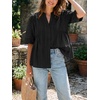 image:imageCicy Bell Womens Peplum Button Down Blouse Summer Vneck Flowy Babydoll TopsBlack