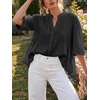 image:imageCicy Bell Womens Peplum Button Down Blouse Summer Vneck Flowy Babydoll TopsBlack