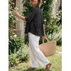 image:imageCicy Bell Womens Peplum Button Down Blouse Summer Vneck Flowy Babydoll TopsBlack
