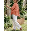 image:imageCicy Bell Womens Peplum Button Down Blouse Summer Vneck Flowy Babydoll TopsCaramel