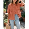 image:imageCicy Bell Womens Peplum Button Down Blouse Summer Vneck Flowy Babydoll TopsCaramel