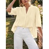 image:imageCicy Bell Womens Peplum Button Down Blouse Summer Vneck Flowy Babydoll TopsCreamy White