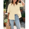 image:imageCicy Bell Womens Peplum Button Down Blouse Summer Vneck Flowy Babydoll TopsCreamy White