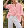 image:imageCicy Bell Womens Peplum Button Down Blouse Summer Vneck Flowy Babydoll TopsPink