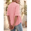 image:imageCicy Bell Womens Peplum Button Down Blouse Summer Vneck Flowy Babydoll TopsPink
