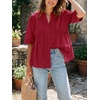 image:imageCicy Bell Womens Peplum Button Down Blouse Summer Vneck Flowy Babydoll TopsRed
