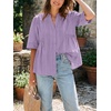 image:imageCicy Bell Womens Peplum Button Down Blouse Summer Vneck Flowy Babydoll TopsViolet
