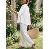 image:imageCicy Bell Womens Peplum Button Down Blouse Summer Vneck Flowy Babydoll TopsWhite
