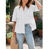 image:imageCicy Bell Womens Peplum Button Down Blouse Summer Vneck Flowy Babydoll TopsWhite