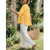 image:imageCicy Bell Womens Peplum Button Down Blouse Summer Vneck Flowy Babydoll TopsYellow